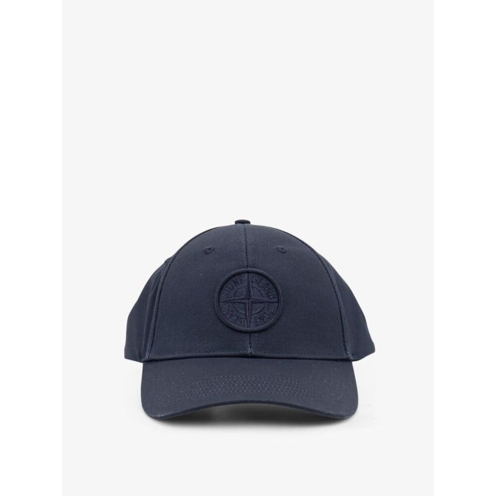 Stone Island Men Cotton Hat With Logo On The Front